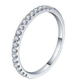 Sterling Silver Ring with Moissanite  Stones